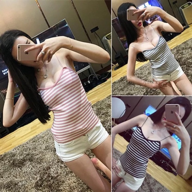 พร้อมส่งทันที❗️สายเดี่ยวไหมพรมผ้าร่อง  สุดฮิต#พรม - รูปที่ 6