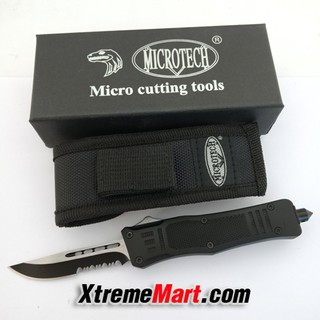 มีดสปริงตรงขนาดเล็ก คมเดียว-กึ่งหยัก Microtech Combat Troodon 556 S/E Automatic OTF D/A Camping Knife