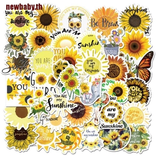 【Newbaby】สติกเกอร์ ลายดอกทานตะวัน you are my sunshine สําหรับติดตกแต่งแล็ปท็อป สเก็ตบอร์ด 50 ชิ้น