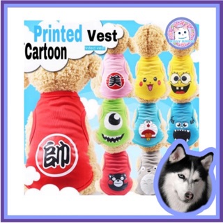 MILLY HOUSE♥ Pet Cool Cartoon Vestเสื้อผ้าสัตว์เลี้ยง clothes for pets Summer cool suit