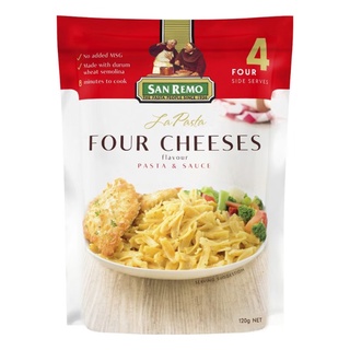 San Remo La Pasta Four Cheeses 120g. อาหารเครื่องดื่ม  วัตถุดิบ  เส้นพาสต้า