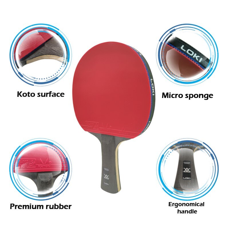 Loki ไม้ตีปิงปอง แบบมืออาชีพ 9 ดาว พร้อมกระเป๋า และกล่อง สําหรับตีปิงปอง - รูปที่ 2