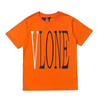 Vlone เสื้อยืดแขนสั้น ผ้าฝ้าย พิมพ์ลาย แฟชั่นสําหรับผู้ชาย และผู้หญิง