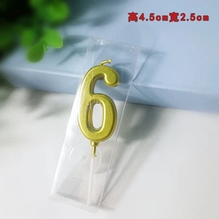 เทียนตัวเลขวันเกิดสีทอง0-9(6)