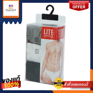 ARROW LITE กางเกงในชาย แพ็ค 3 ตัว สีขาว เทา ดำ ไซส์ MARROW LITE MEN UNDERWEAR PACK 3 COLOR WHITE GREY BLACK SIZE M