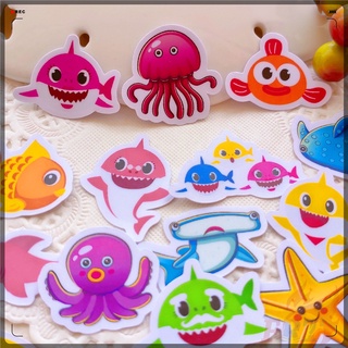 ★★★ Baby Shark doo doo doo Q-1 Mini Diary Manual สติ๊กเกอร์ ★★★ 40Pcs/Set Childrens Song DIY Fashion Scrapbooks Album Decor Decals สติ๊กเกอร์