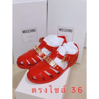 รองเท้าส้นเตี้ยมอสชิโน่ moschino sandals ของแท้นำเข้า