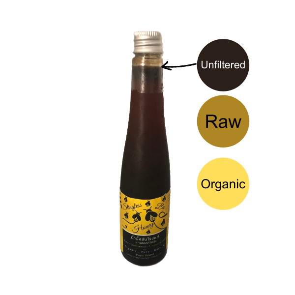 น้ำผึ้งชันโรงแท้ 135 กรัม Stingless Bee Honey 135 gram - Unfiltered Raw Organic