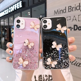 เคสโทรศัพท์สำหรับ OPPO A16 A15 A15s A54 A94 A93 A92 A91 A5 A9 2020 A74 4G 5G เงาดาวคริสตัลผีเสื้อเคสโทรศัพท์นุ่มซิลิโคน TPU Starry ปลอกหุ้มโปร่งใส