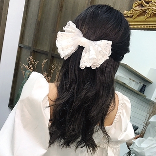 กิ๊บติดผม ประดับโบว์ สีขาว / สีดํา
