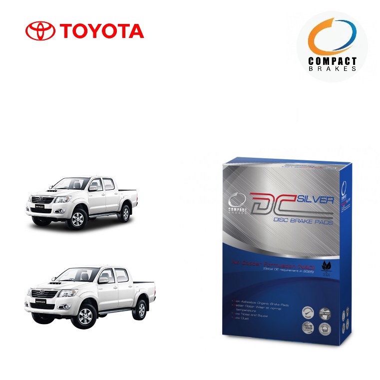 Compact ผ้าเบรคหน้า-หลัง Toyota Vigo 2WD 4WD Prerunner โตโยต้า วีโก้ 4x2 เตี้ย 4x4 พรีรันเนอร์ ยกสูง
