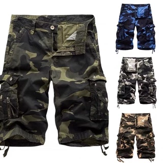 A083กางเกงลายพรางหลายกระเป๋าเวอร์ชั่นเกาหลีล่าสุด100% cotton