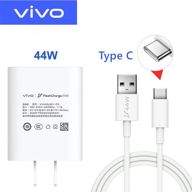 ชุดชาร์จ Vivo FlashCharge Usb TypeC 44W หัวชาร์จvivo 44W ชาร์จไว ชาร์จเร็ว ชาร์จด่วน สำหรับรุ่น เช่น