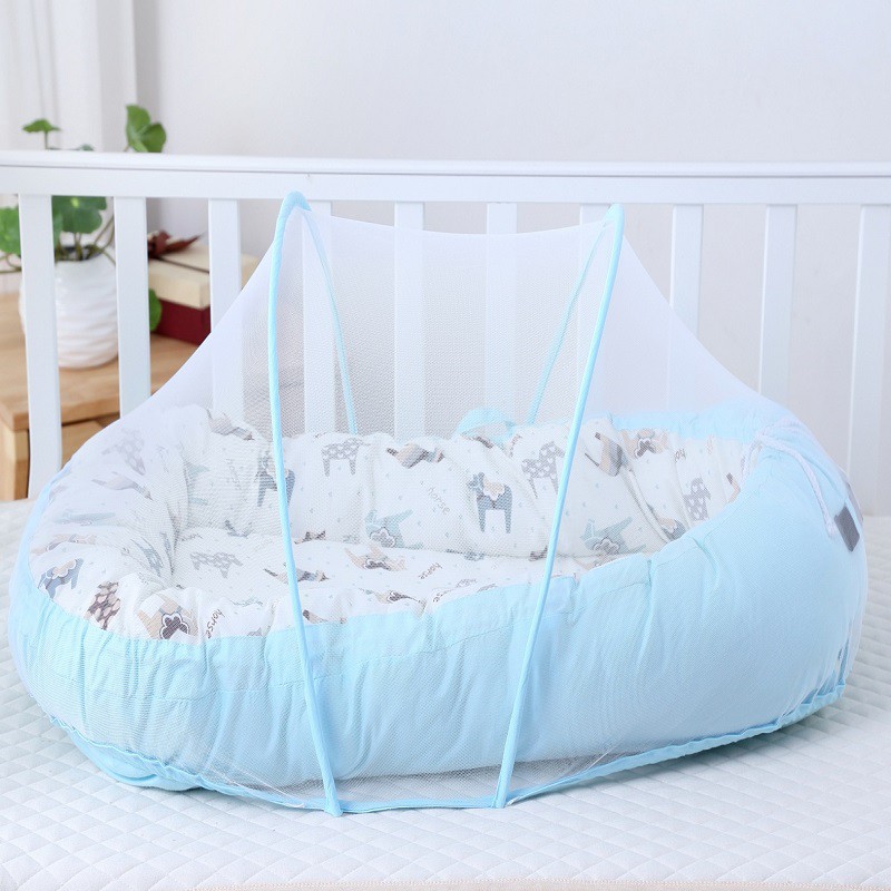 มุ้งกันยุง90*50cm ortable Cotton Baby Nest Crib Bed With Mosquito Net
