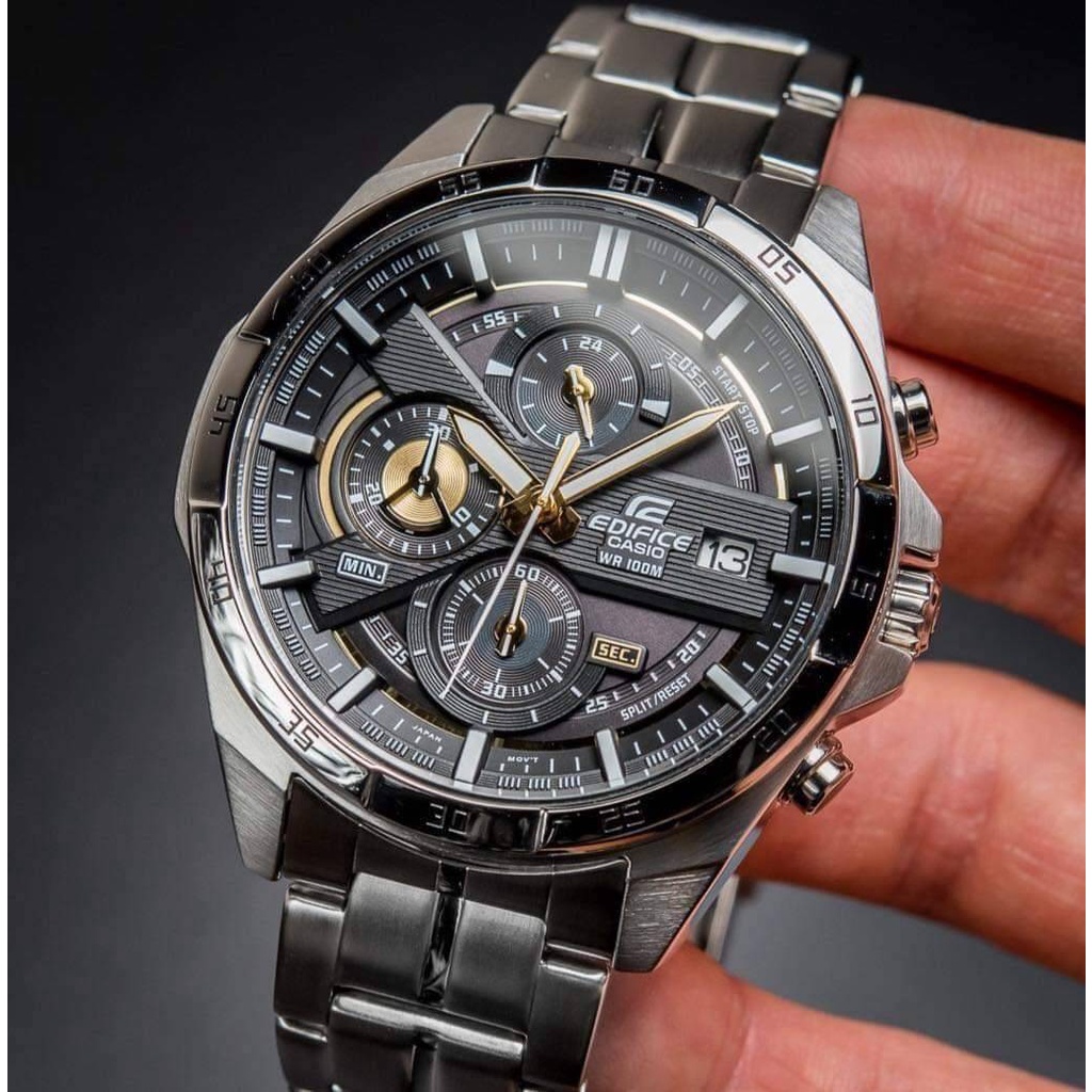 Casio Edifice นาฬิกาข้อมือผู้ชาย โครโนกราฟ รมดำ สายสแตนเลส รุ่น EFR-556DC-1A