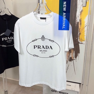 ! Prada ! เสื้อยืดแขนสั้น สวมใส่สบาย แบบใหม่