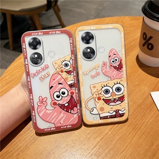 พร้อมส่ง เคสโทรศัพท์มือถือใส แบบนิ่ม ลายการ์ตูนสพันจ์บ็อบ และ Pi Da Xing ป้องกันเลนส์ สําหรับ OPPO A58 NFC OPPOA58 4G 2023 A58Nfc
