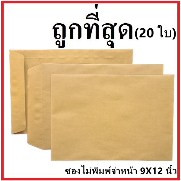 (ฉ)ซองเอกสาร ไม่พิมพ์ ขนาด 9x12.5 นิ้ว (20 ใบ)