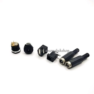 ราคาต่อ 1ตัว 👉👉 DC Jack 2.1MM. แจ็คดีซี ขนาด5.5x 2.1มิล ตัวผู้ และตัวเมียแบบต่อสาย เมียลงบอร์ด และเมียยึดแท่น