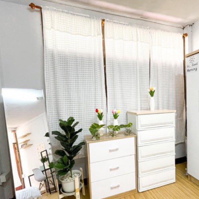 แนะนำ ผ้าม่าน ผ้าม่านประตูผ้าฝ้าย มินิมอล สี ขนาด110x200cm มีเชิงคอ ผ้าตารางลายดั้งเดิมสีขาว ผ้าม่านวินเทจ ราคาพิเศษ มีเก็บเงินปลายทาง