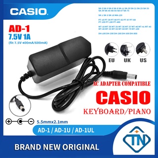 อะแดปเตอร์พาวเวอร์ซัพพลาย 7.5V 1A AD-1 AD-1U AD-1UL AC สําหรับคีย์บอร์ด Casio MT-45 MT-46 MT-55 MT-65 MT-68 MT-70 MT-100