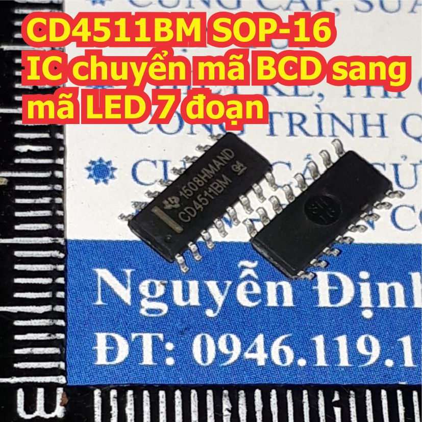 10 ชิ้น CD4511BM CD4511 HCF4511 4511 SOP-16 BCD รหัสสลับ IC - 7 ส่วน LED รหัส KDE1271