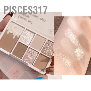 Pisces317 พาเลทอายแชโดว์ บลัชออน เนื้อแมตต์ กลิตเตอร์ 7 สี สําหรับผู้หญิง