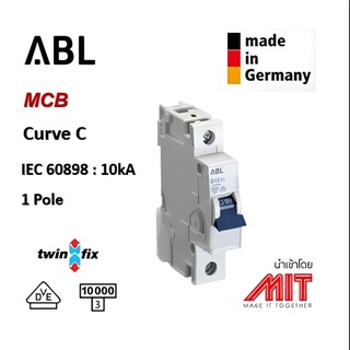 เซอร์กิต เบรกเกอร์ : Circuit Breaker : MCB 1pole 10kA : ABL : Made in Germany