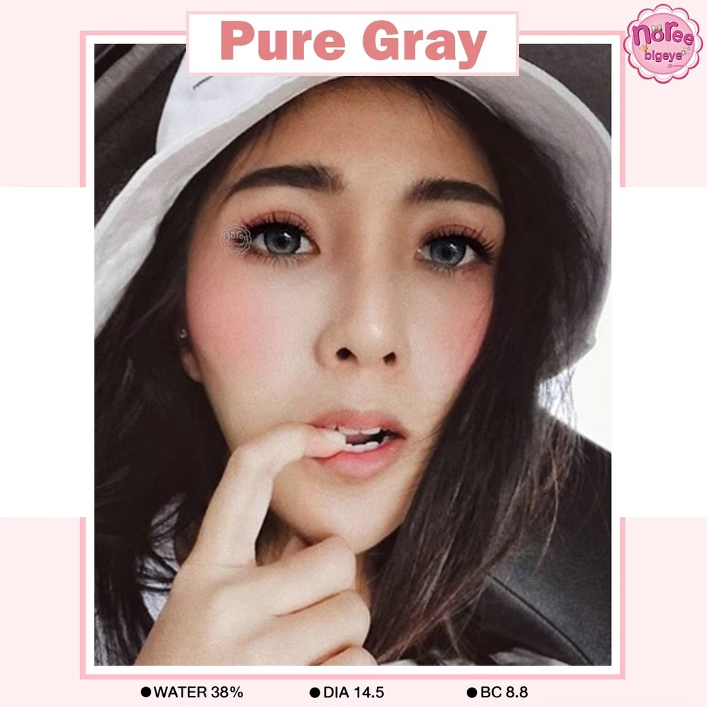 Pure Gray/สีเทา [สายตาสั้น -0.00 ถึง -10.00] Size Bigeye (L) ขนาดใหญ่ / คอนแทคเลนส์ / ยี่ห้อ PrettyD