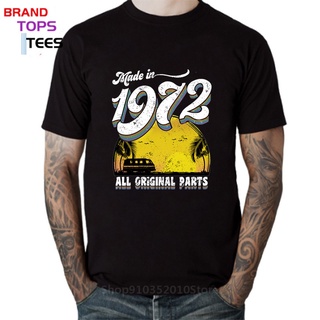 T-shirt  เสื้อยืดลําลอง แขนสั้น พิมพ์ลาย Born In 1972 Brith Very Good Year Limited Release สไตล์วินเทจ คลาสสิก สําหรับผู