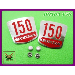 HONDA 150 SIDE COVER "ALUMINIUM" RH&amp;LH // โลโก้ฝากระเป๋าข้าง HONDA 150 "อลูมิเนียม" "อักษรสีแดง" สินค้าคุณภาพดี