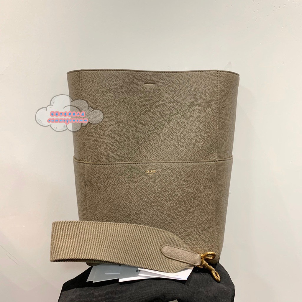 CELINE Celine Sangle Bucket Large Elephant Grey Bucket Bag/Shopping Bag/Shoulder Bag/Cross Bag 189593 กระเป๋า