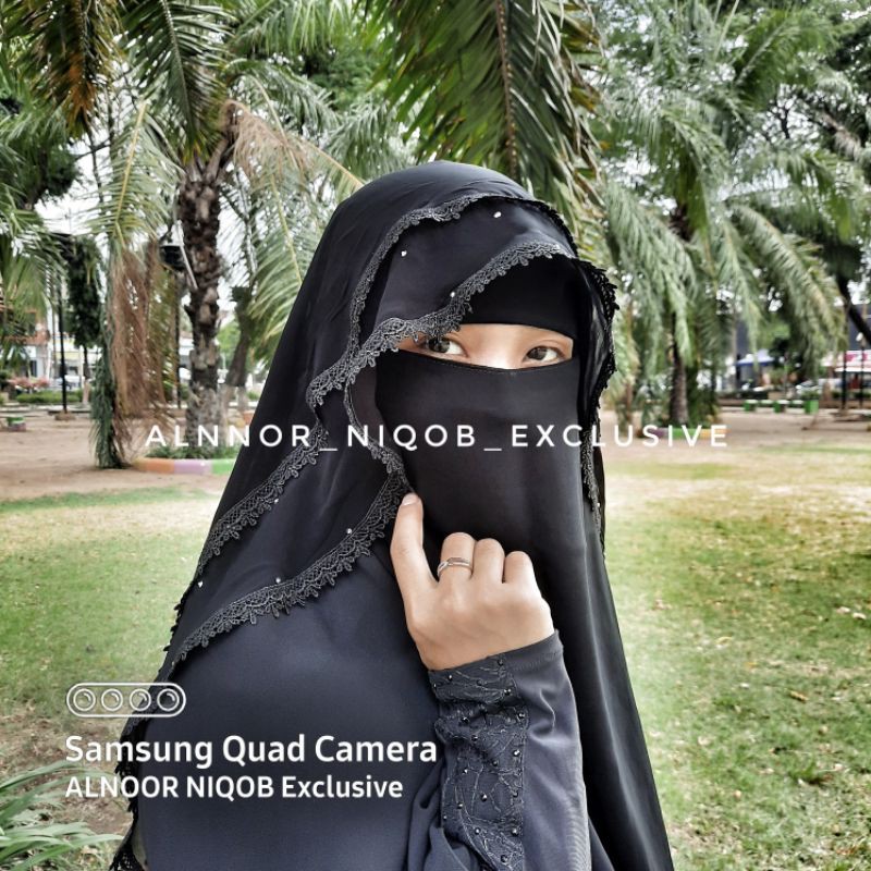 Niqob YAMAN AYUMI LACE LAYER 02 NIQAB TEMBORO NIKOP YAMAN NIKAB VIRAL