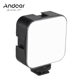 andoer mini led โคมไฟสําหรับถ่ายภาพวิดีโอ 6500 k หรี่แสงได้ 5w