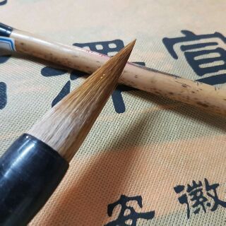 1ชิ้น พู่กันจีน毛笔 ไซต์ใหญ่ ด้ามไม้ไผ่แท้ นน.เบา 二号笔魁 程达笔荘