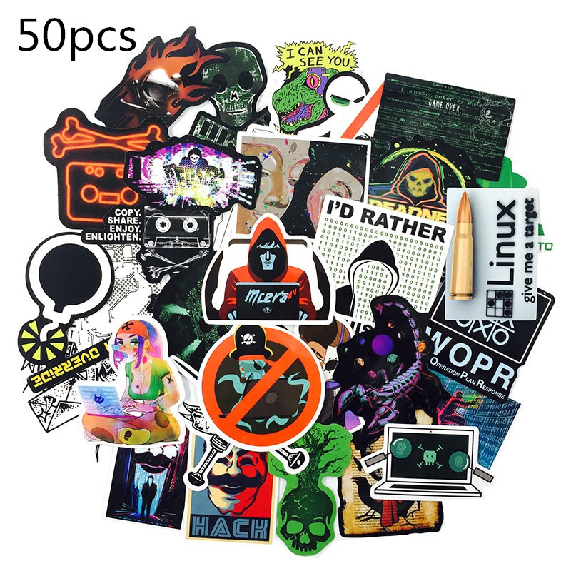 Programming Hacker Developer Stickers 50Pcs/Set Japanese Anime Waterproof Stickers Decal for toys