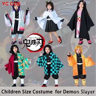 💙❤️ถูกและดี ❤️ชุดคอสเพลย์เด็ก  Children Size for Demon Slayer Kimetsu No Yaiba Cosplay Child Costume Childrens Clothin