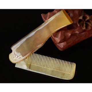 หวีพับเขาจามรี 16-17 ซม. หวีพกพก Foldable yak horn comb 16-17 cm.