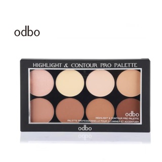 odbo Highlighter and Contour Pro Palette พาเลทแต่งหน้า 8 สี