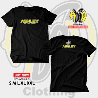 เสื้อยืด ผ้าฝ้าย พิมพ์ลายโลโก้ Distro ASHLEY Pro Audio 30s สีดํา กรมท่า ไซซ์ S M L XL XXLสามารถปรับแต่งได้