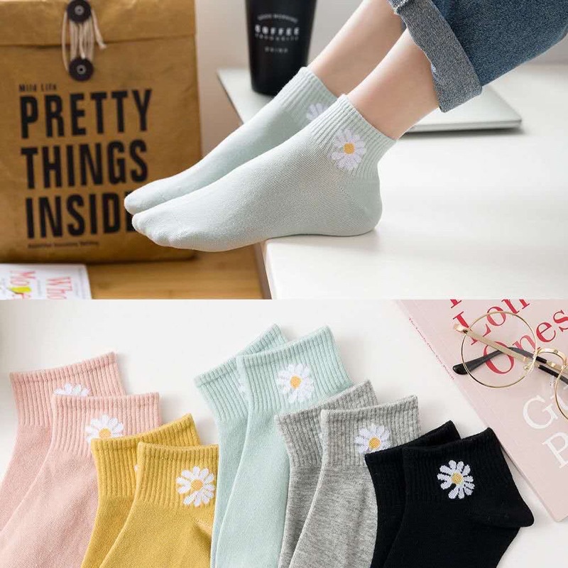 CUTE DAISY SOCKS ANKLE SHORT SOCKS STOKIN
