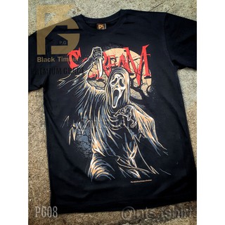 Scream เสื้อยืด หนัง นักร้อง เสื้อดำ สกรีนลาย ผ้าหนา  T SHIRT S M L XL XXL