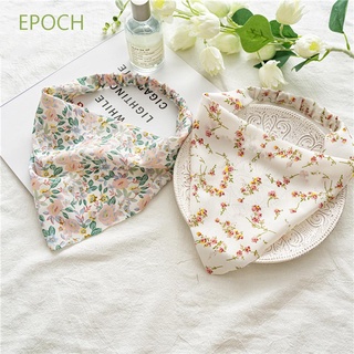 Epoch ผ้าโพกหัวผ้าโพกหัวผ้าคาดศีรษะทรงสามเหลี่ยมวินเทจลายดอกไม้หวานสําหรับผู้หญิง