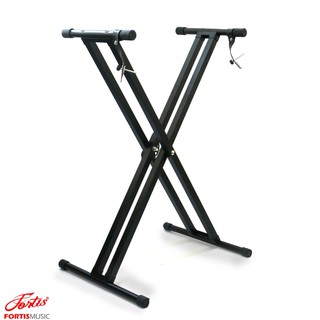 ขาตั้งคีย์บอร์ด  ขาตั้งวางคีย์บอร์ด  ขาตั้งอิเลคโทน  แบบแกนคู่ Keyboard stand ทรง X  รุ่น HY-802 Black