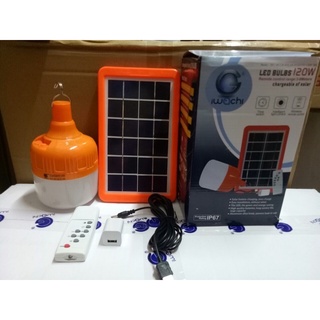 IWACHI หลอดไฟ 120W พร้อม แผงโซล่าเซลล์ หลอดไฟพลังงานแสงอาทิตย์ โซล่าเซลล์ IWC-BULB-SOLAR-REMOTE-120W-W