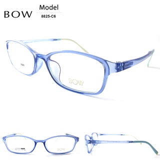 กรอบแว่นตา BOW รุ่น 8825-C6 เต็มกรอบสีน้ำเงินใส น้ำหนักเบา ใส่สบาย Vintage มีบริการตัดแว่นสายตาราคาถูก