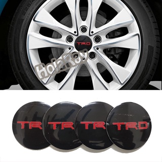 สติกเกอร์ตราสัญลักษณ์ TRD 56.5 มม. กันฝุ่น สําหรับติดล้อรถยนต์ Toyota 4 ชิ้น