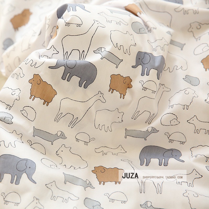 ผ้าคอตตอน 100% ทอทวิล หน้ากว้าง1.6 เมตร ตัดขายเป็นเมตร พิมพ์ลายช้าง ลายแมว ลายเด็กผู้หญิง