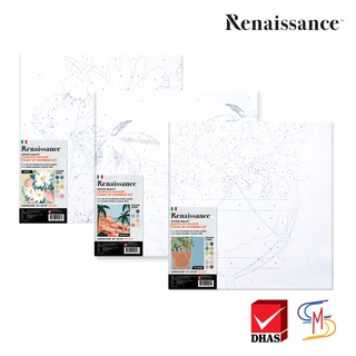 Renaissance เฟรมผ้าใบ เฟรมวาดรูป แคนวาส ระบายสีตามตัวเลข หนา 280 แกรม ขนาด 30x30 cm