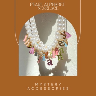 Pearl Alphabet Necklace (สร้อยคอมุกพร้อมจี้ตัวอักษร A-Z) | Mystery Accessories